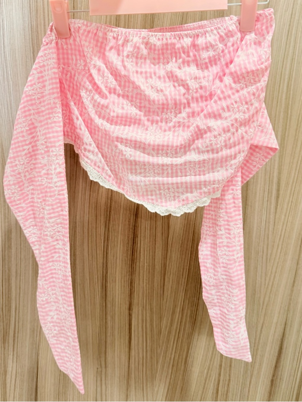 Altar'd State Pink Smocked Bandana Top Size Small